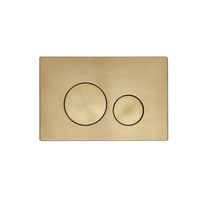 Product cut out image of Roper Rhodes Rondo Brushed Brass Dual Flush Push Plate TR9037